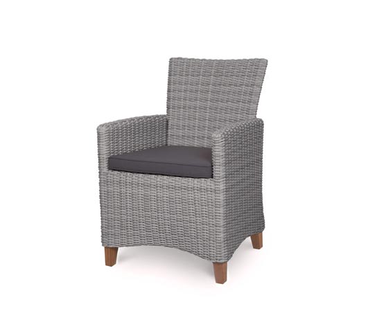 Arm Chair Venice Grey Wicker and Teak Outdoor Furniture Wholesale Sydney Australia