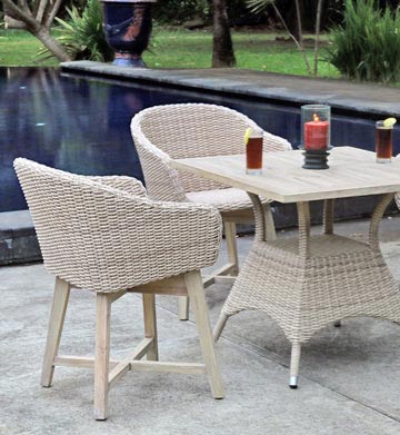 Collection Venice Wicker with White Wash Teak Teak Outdoor Furniture Wholesale Sydney Australia