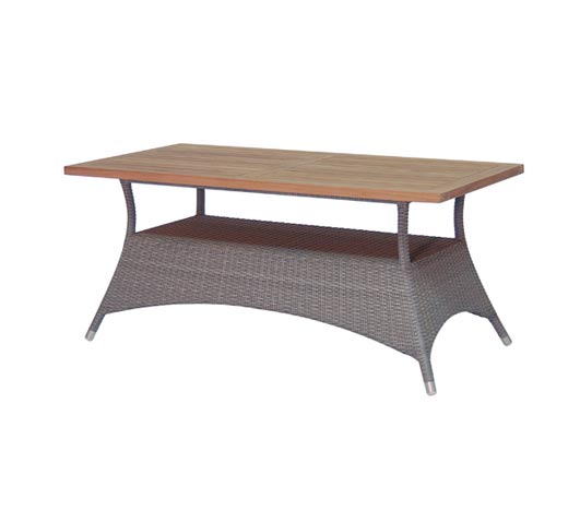 Dining Table Venice Grey Wicker and Teak Outdoor Furniture Wholesale Sydney Australia