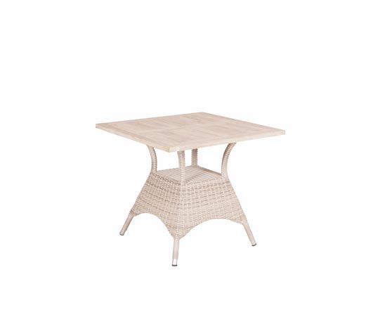 Dining Table Venice 80x80cm Venice Wicker White Wash Teak Wholesale Teak Outdoor Furniture Sydney Australia